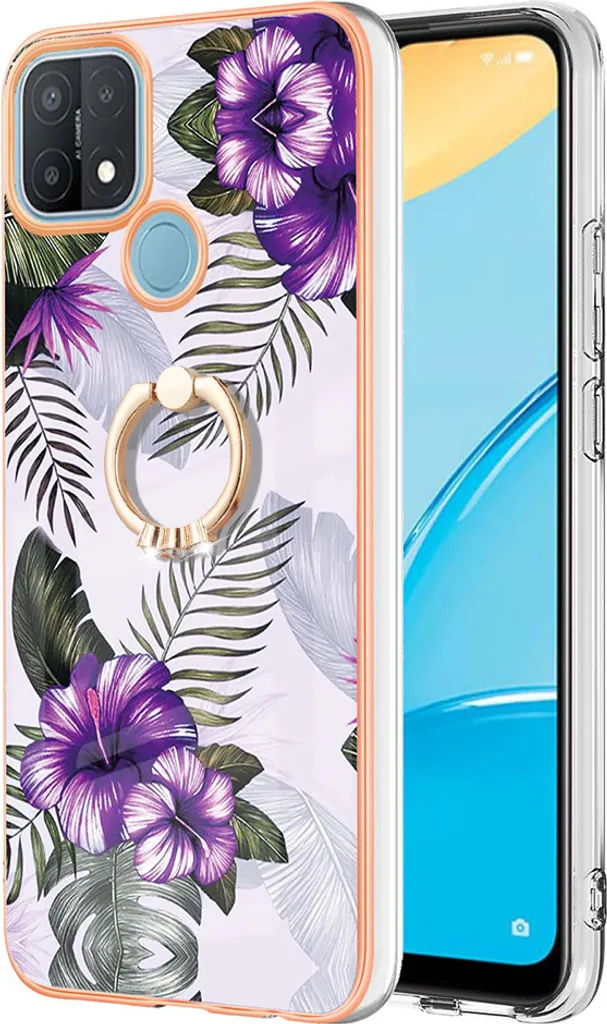 Cover Viola Fantasia per Oppo A15 / A15S - Glamour con Ring Holder