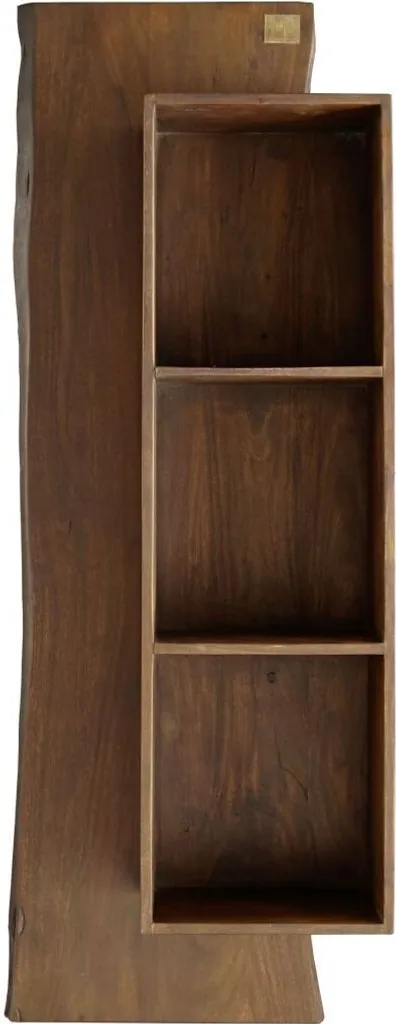 Étagère murale acacia laqué brun 50x22 cm finition premium bois dur