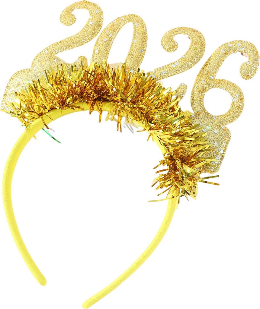 Happy New Year Accessoire Funkelndes 2026 Stirnband Glitzer Brille für Weihnachten Silvester Party Supplies
