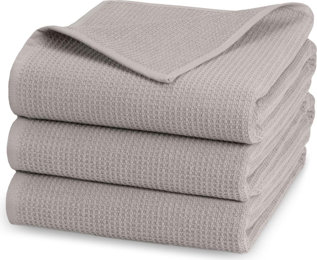 3er Set Duschtücher Waffelpique, 70x140 cm, 100% Baumwolle, Produktbild 