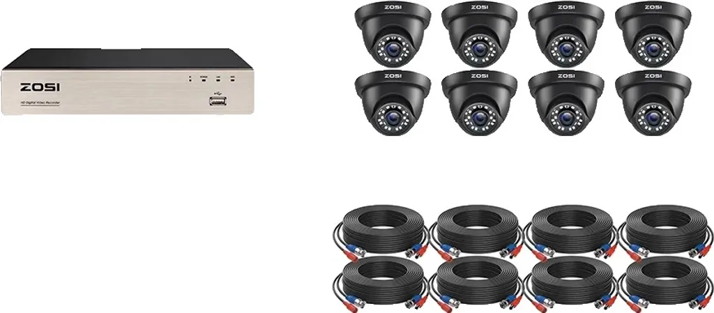 Système de vidéosurveillance ZOSI 8CH 2MP Vision Nocturne 24m HDD 1To