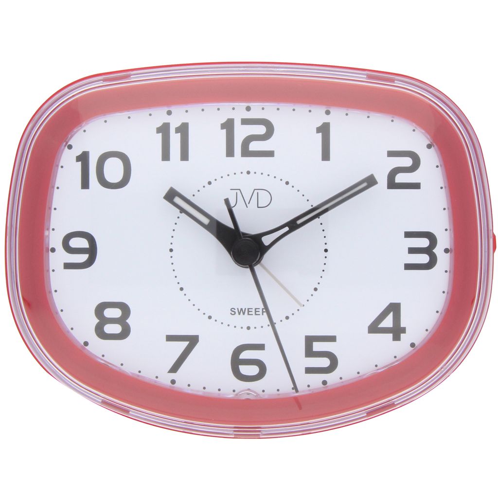 JVD SRP865.4 Wecker Quarz analog rot leise ohne Ticken mit Licht Snooze