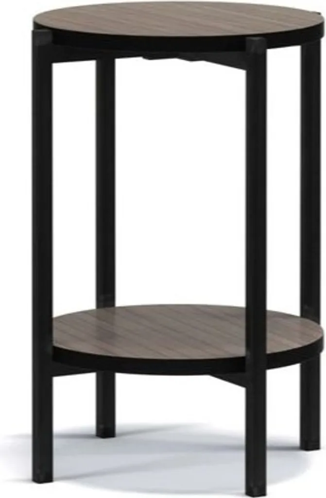 Table basse ronde VILEM en bois marron design minimaliste et pratique