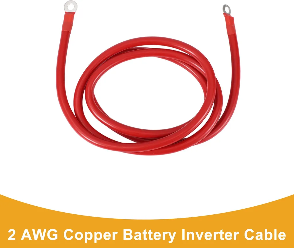 Câble de Batterie en Cuivre Étamé 2 AWG Anti-Corrosion pour Onduleur