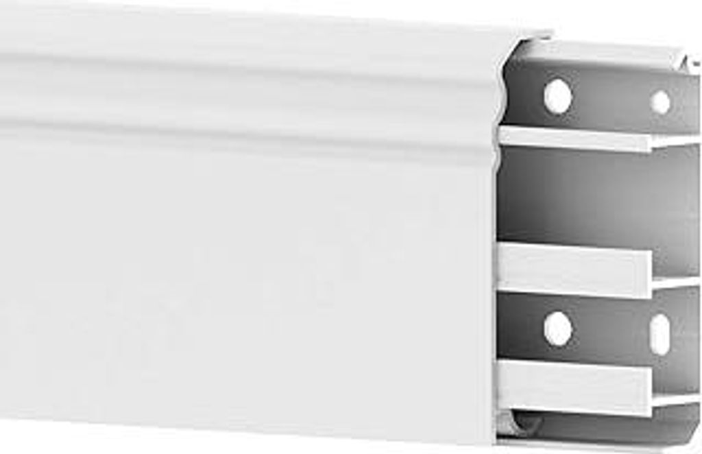 Cable Coach 6 m Sockelleiste Berliner Profil 20x80 mm aus PVC, mit integriertem Kabelkanal, Farbe: Weiß, Höhe: 80 mm (4 Stück Länge 1,5 m)