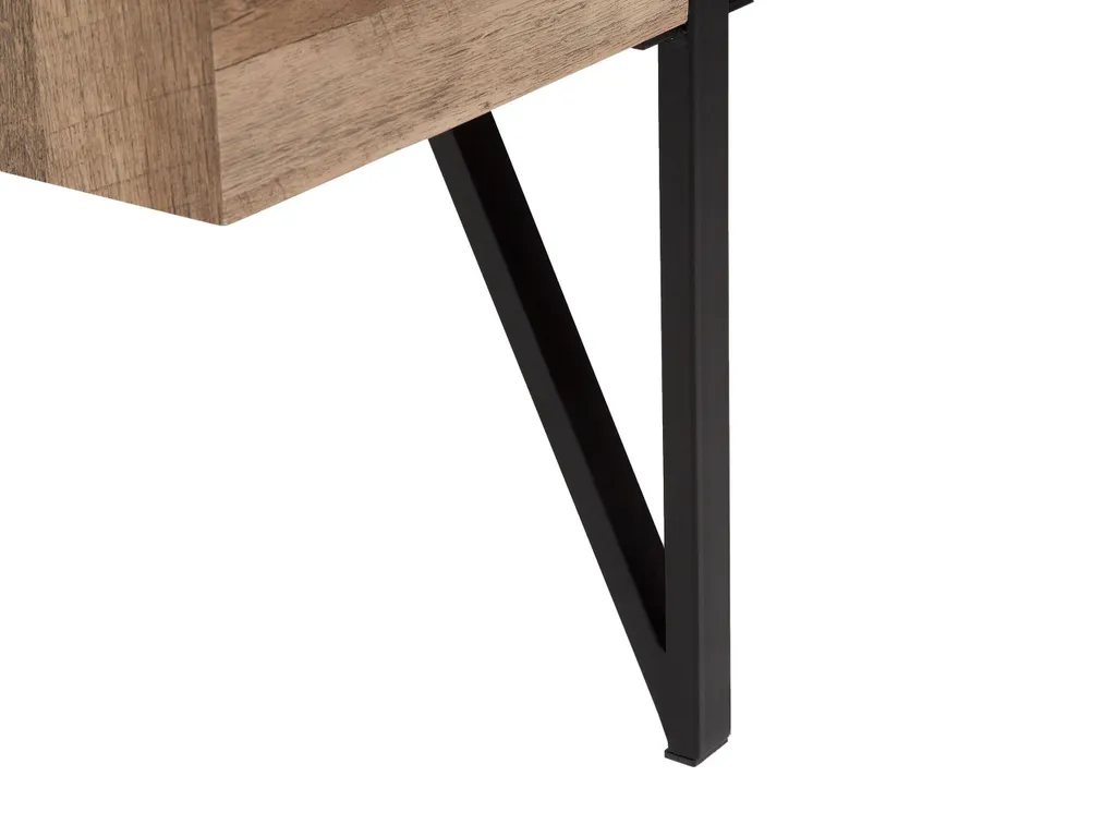 Table basse BELIANI en bois marron et métal noir MDF 60x110 cm rectangulaire - 7