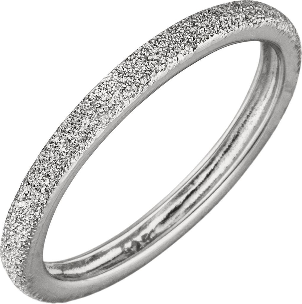 Ring Damenring aus 925 Silber mit Sternenstaub Struktur flach 2,2mm schmal Innenumfang 60mm Ø19.1mm