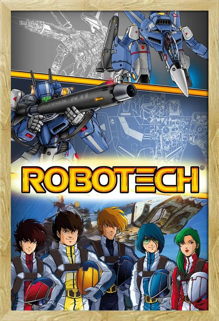 Poster Robotech VF Crew con Cornice Shinsuke Faggio 61x91.5 cm