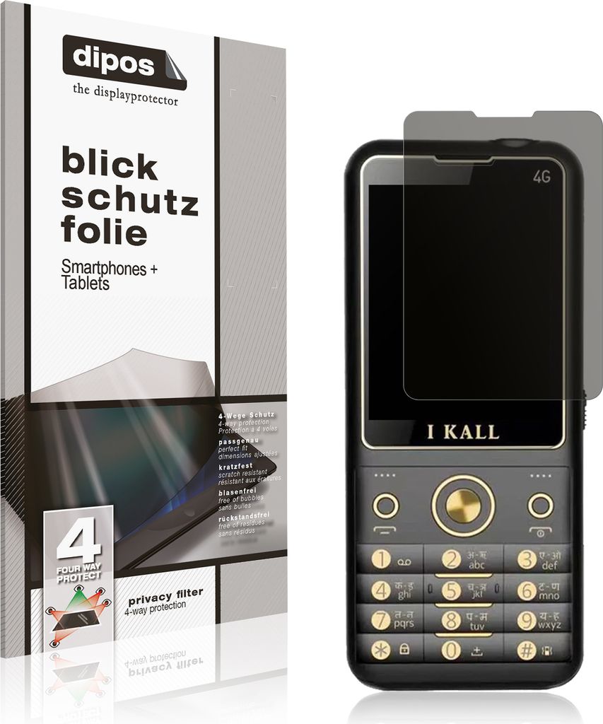 Blickschutzfolie für I Kall K11 Pro 4G matt Schutzfolie Folie Display Schutz dipos