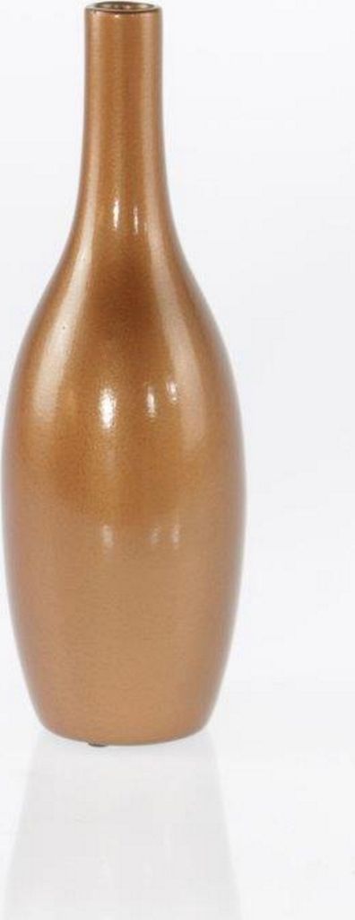 Moderne Dekovase Blumenvase Flaschenvase Vase aus Keramik kupfer 11x32 cm