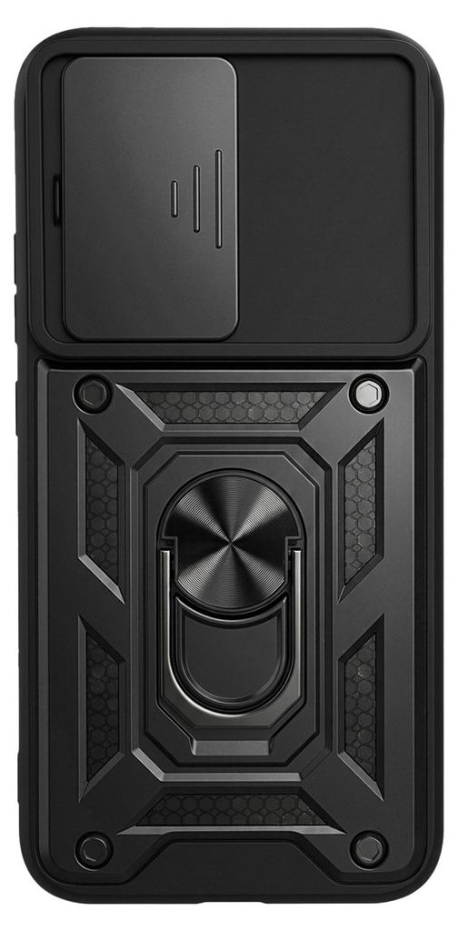 Avizar, Hülle für Oppo A6 Pro mit Ring Halterung und Schiebe Kameraabdeckung, Schwarz