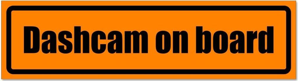 Kiwistar - Autoaufkleber - Orange - Schwarz - 45 x 12 cm - Dashcam on Board invertiert - Hinweis Aufkleber Sticker für Auto, Kfz, Fahrrad, PKW, LKW