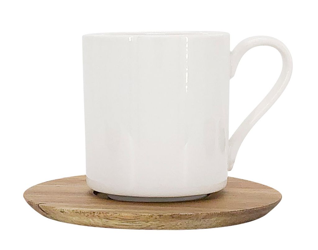Becher Pipe, 350ml mit Holzuntertasse