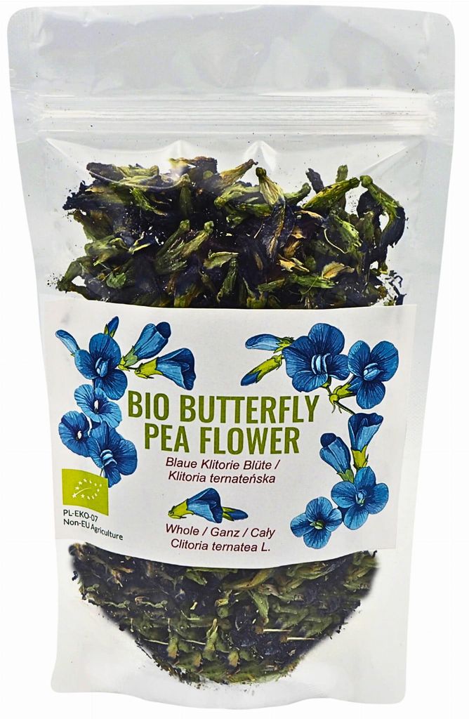 Blauwe Klitorie 200g – hele, gedroogde bloemen, blauwe thee Productafbeelding 