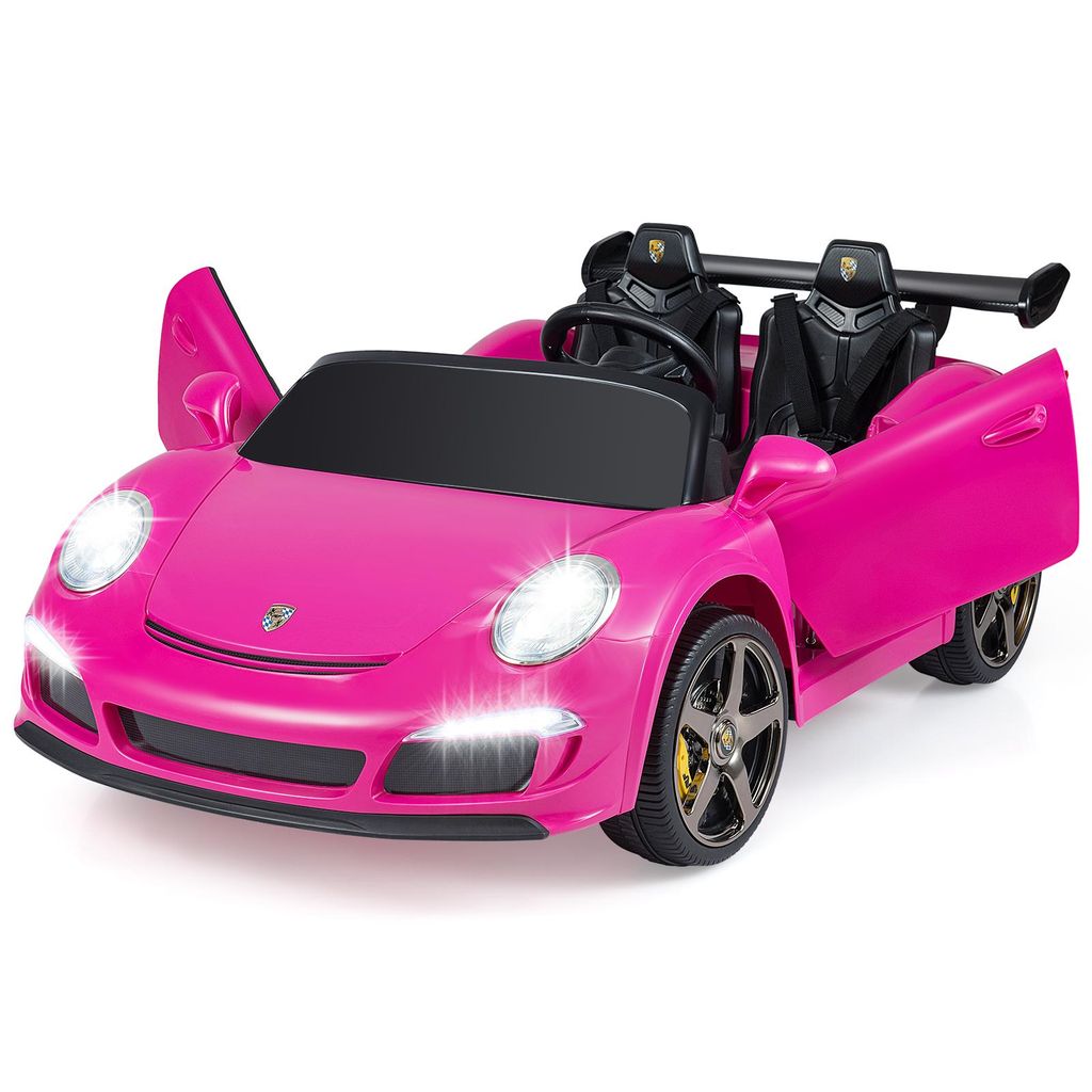 COSTWAYLizenzierter RUF Kinder-Elektroauto, 24V 2-Sitzer Elektrofahrzeug mit Eltern-Fernbedienung, LED, Hupe, Musik, Spielzeugauto für Kinder 3-8 ...