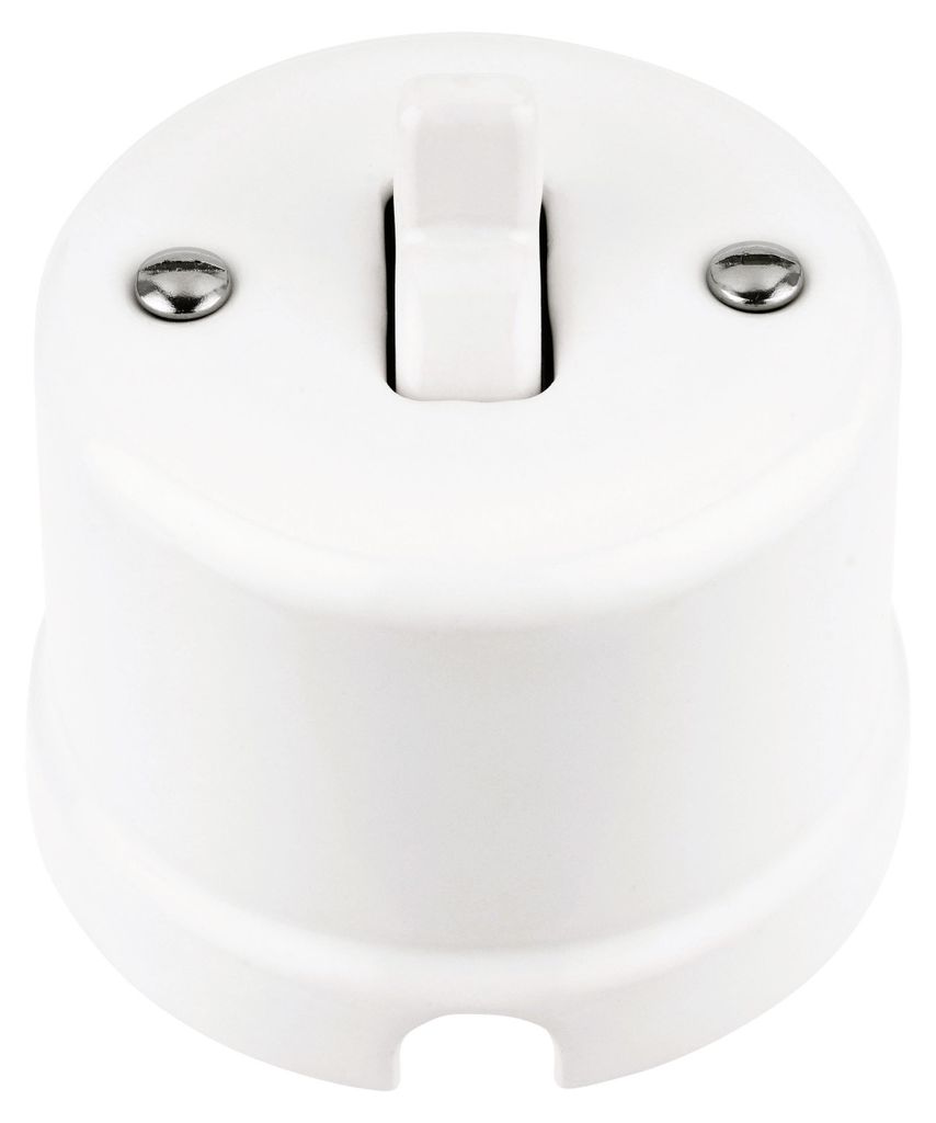 Aufputz Porzellan Retro Toggle Schalter I QR1 weiß