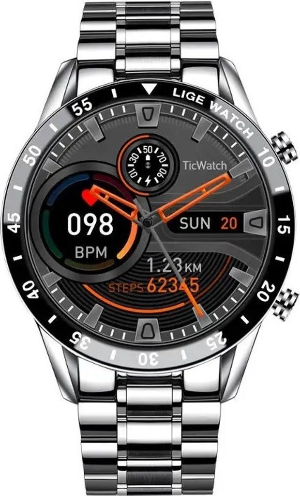 LIGE Luxus Smartwatch Silber – Fitness Tracker & Smart Funktionen KP23957