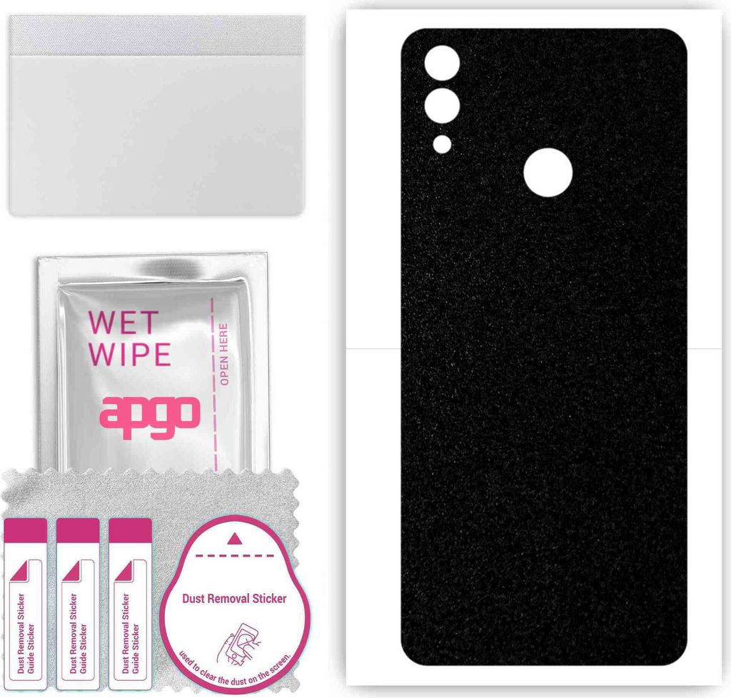 apgo Rückseite Schutzfolie, Skin, kompatibel mit Honor 8C, Hinten Displayschutzfolie aus Vinylfolie, kratzfest, einfache Montage - Mattschwarz