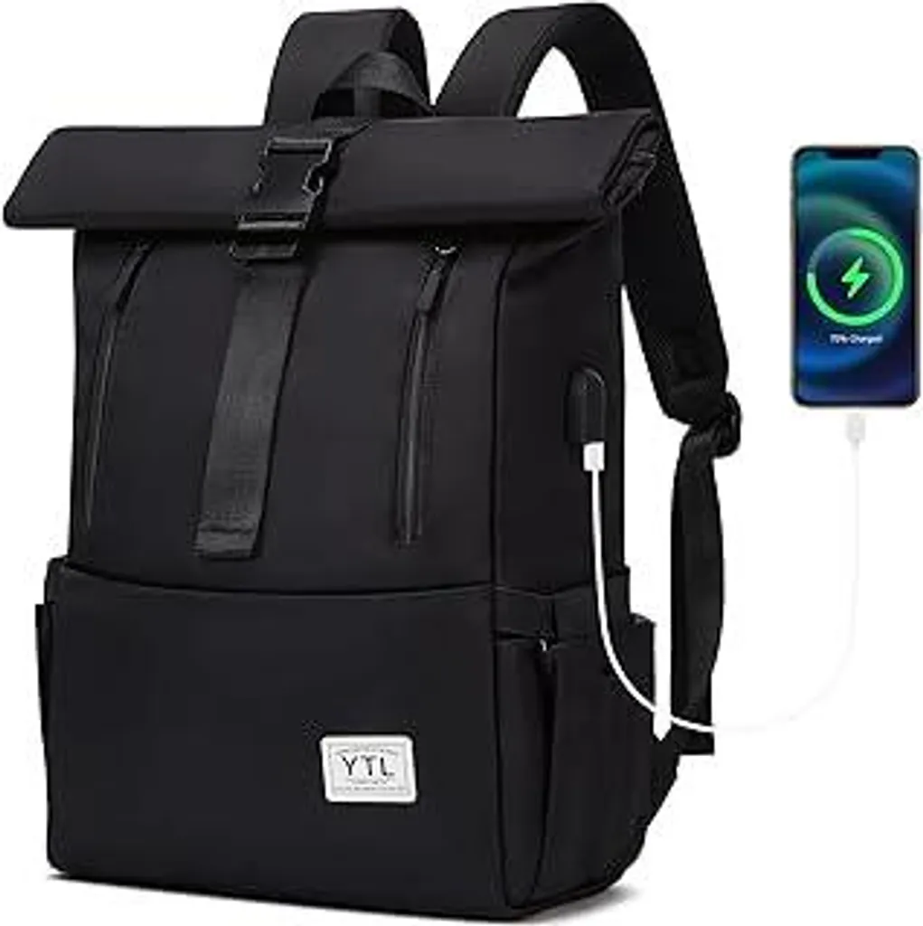 YTL Zaino Porta PC 15,6 Pollici Rolltop - Zaino Viaggio Leggero Unisex