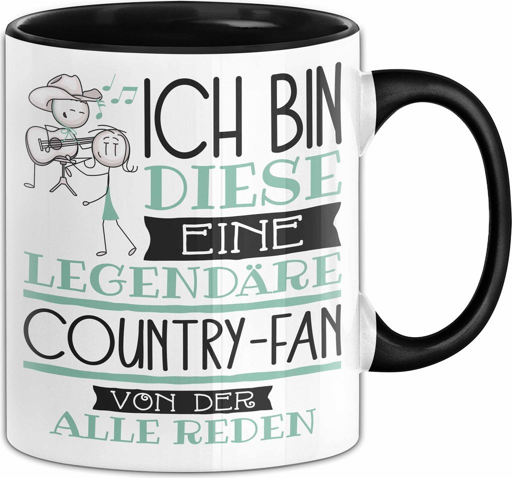 Country-Fan Tasse Geschenk Ich Bin Diese Eine Legendäre Country-Fan Von Der Alle Reden Geschenkidee Geburtstag Weihnachten (Schwarz)