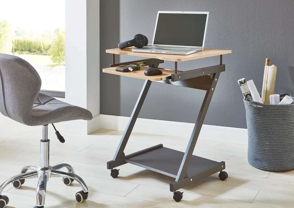 Table de travail compacte pour ordinateur portable avec étagère de rangement - 7