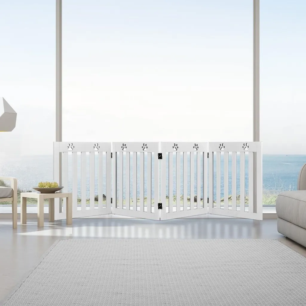 Barrière animaux pliable 60 cm : protégez vos pièces sans percer le mur