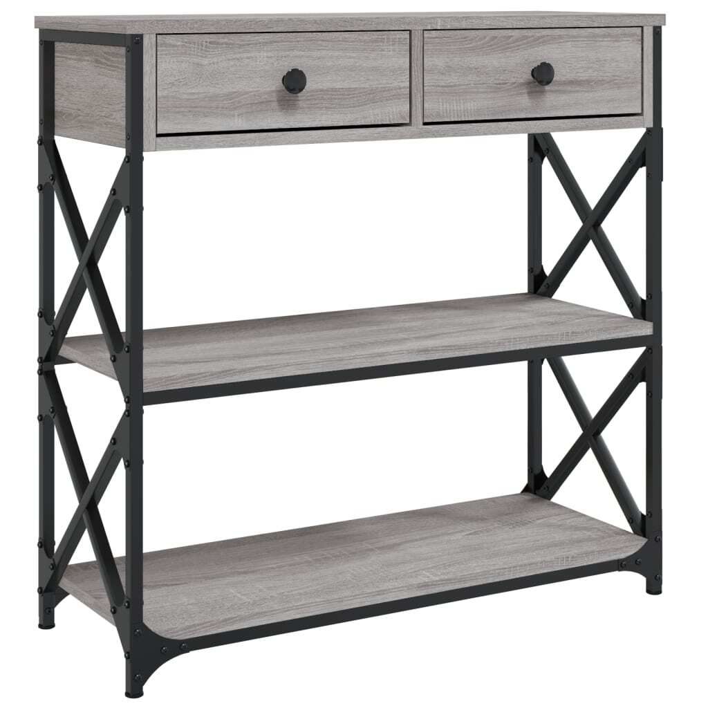 vidaXL Table console Gris Sonoma 75x28x75 cm Bois composite Image du produit 