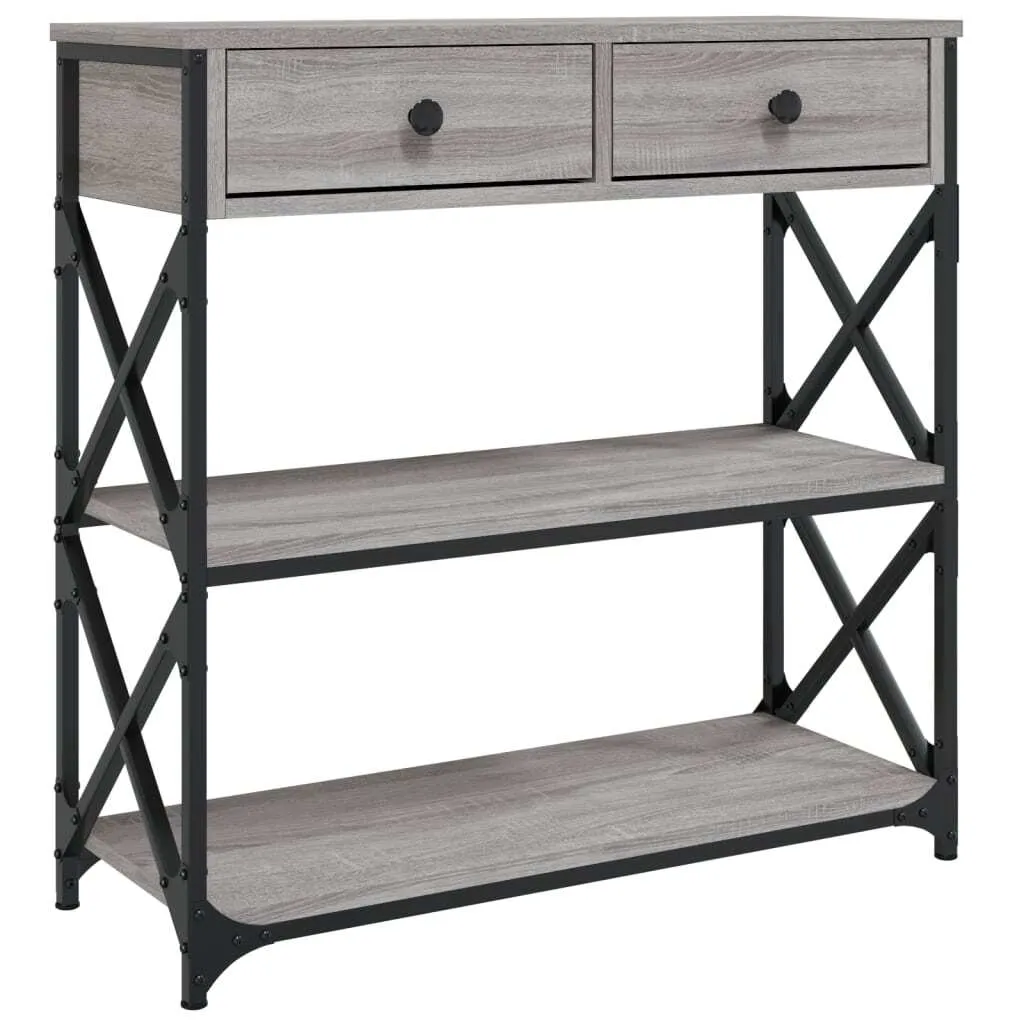 Tavolo Consolle Grigio Sonoma 75x28x75 cm - Montaggio Facile e Solido