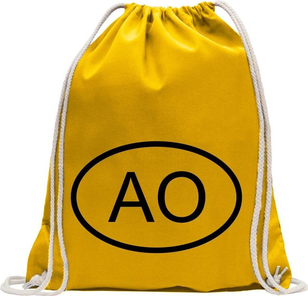 Kiwistar - Turnbeutel - gelb - Angola AO - Fun Rucksack Sport Beutel Gymsack Baumwolle mit Ziehgurt
