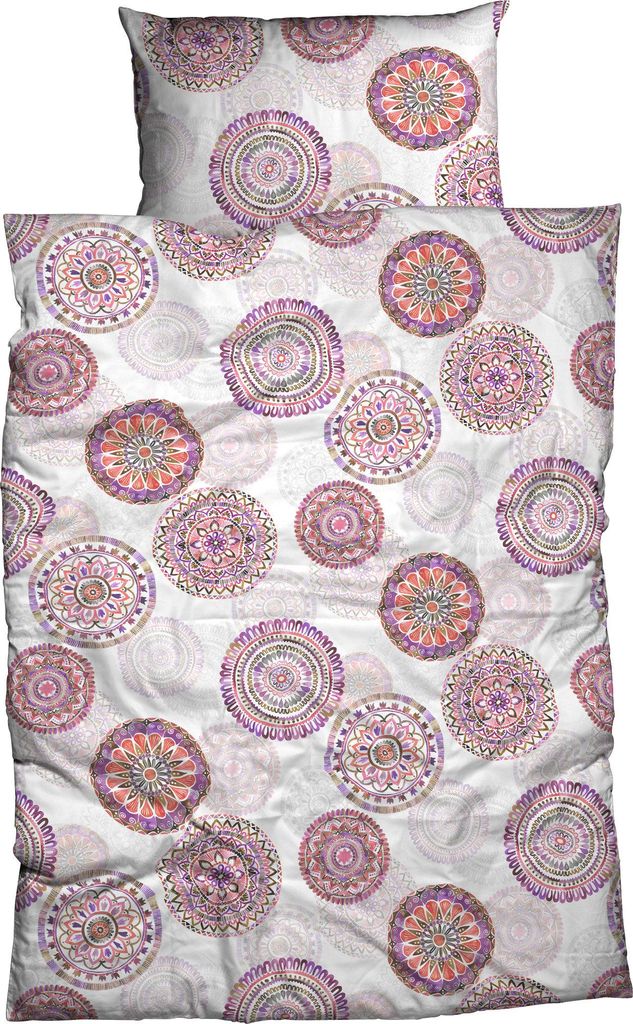 Casatex Bettwäsche Rozette" violett 1x 135x200 cm + 1x 80x80 cm"