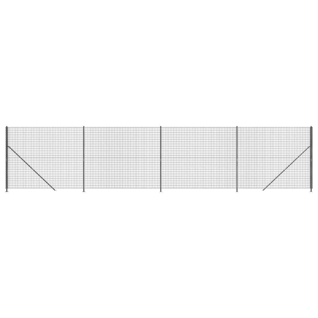 Maschendrahtzaun mit Bodenflansch Anthrazit 2x10 m