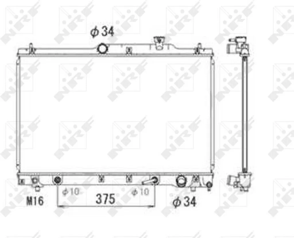 Radiateur moteur NRF 53705 pour Toyota Previa R3 remplace OE 1640028100