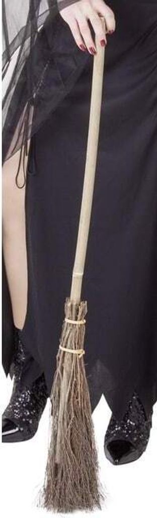 Hexenbesen aus Holz, ca. 106 cm, braun, Kostümzubehör für Halloween und Fasching