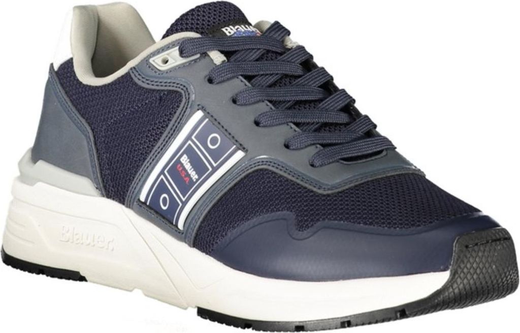 Blauer Herrensportschuh in Blau mit Kontrasten und Applikationen