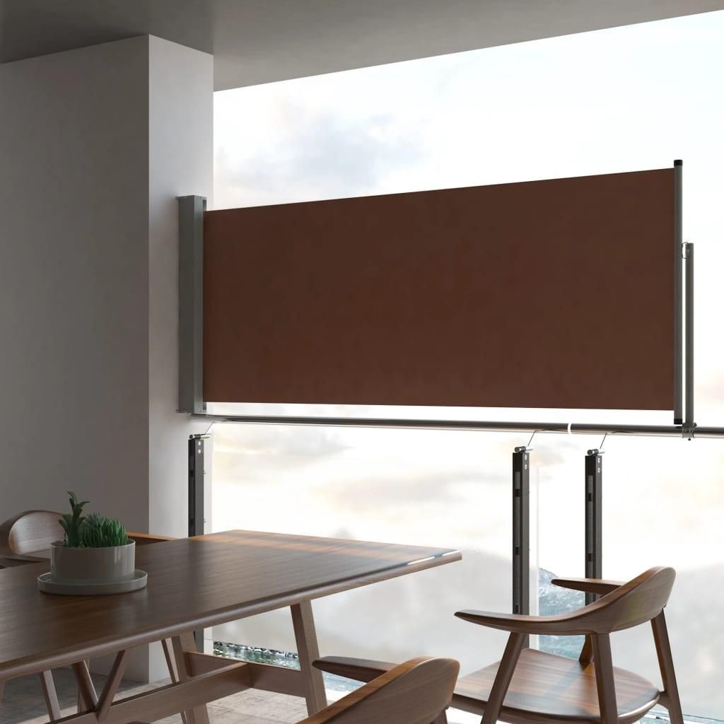 vidaXL Wysuwana markiza boczna 100x300 cm Brązowa Zdjęcie produktu 