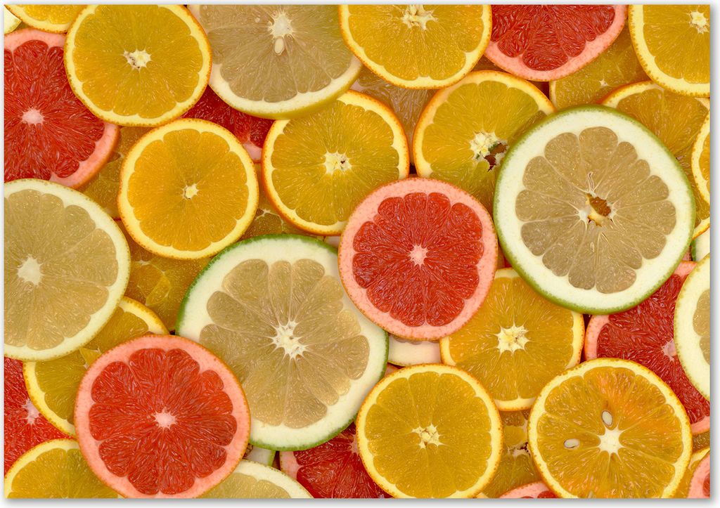 Tulup Leinwandbild - 100x70 cm - Wandkunst - Drucke auf Leinwand - Leinwanddruck - Essen & Getränke - Mehrfarbig - Zitrusfrüchte