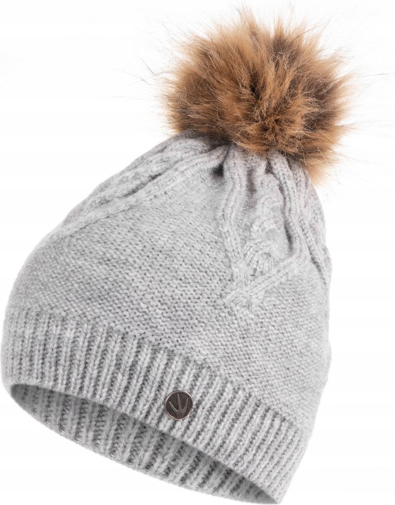 HEYO Damen Mütze für Winter Strickmütze mit Bommel Warme Beanie Wintermütze H22512 (Grau)