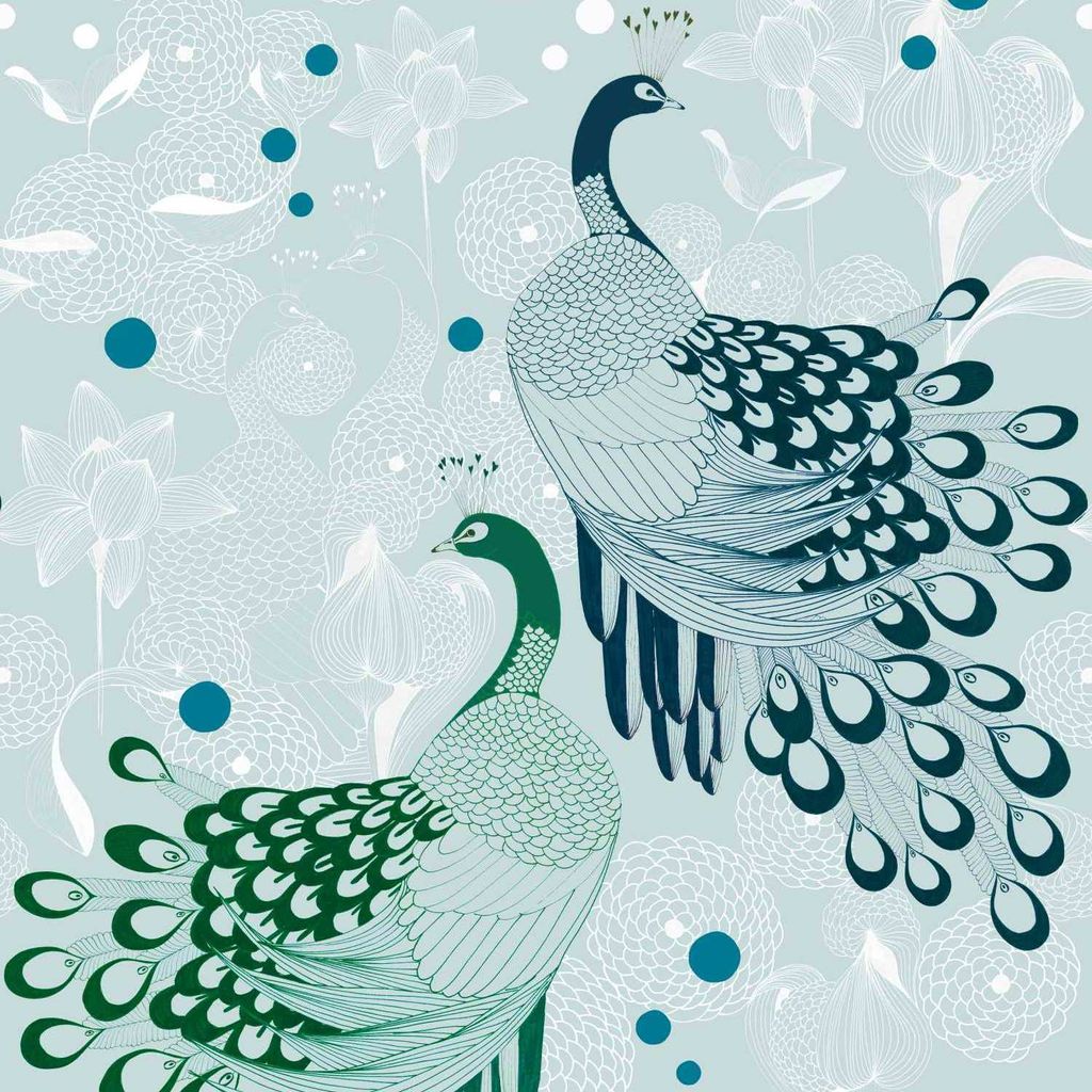 Fototapete 539158 Tapete Tiere 200 x 280 cm Rasch Club botanique Blau Grün