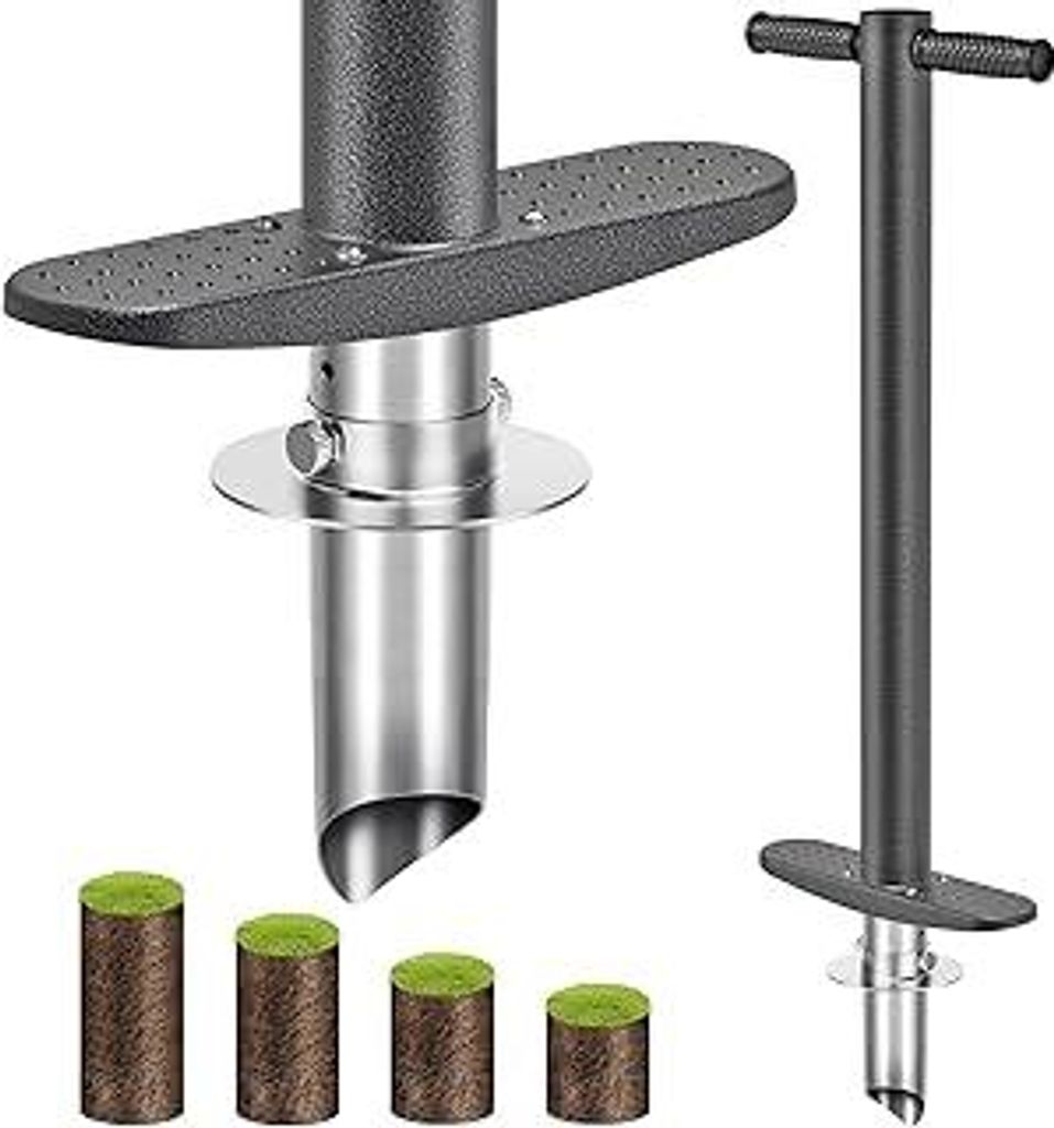 BeneLabel Zwiebelpflanzer, 93cm Blumenzwiebel Pflanzwerkzeug Langstiel Federform Tulpen Narzissen Rasenlocher Ausstecher 7.6-15cm Tiefe Einpflanzhi...