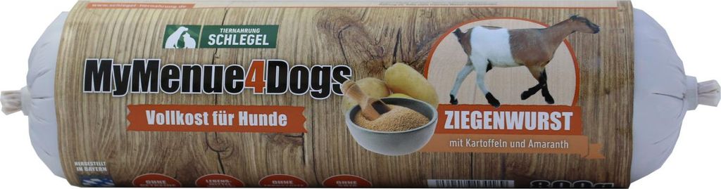 MyMenue4Dogs Hundefutter Ziegenwurst - 800 g