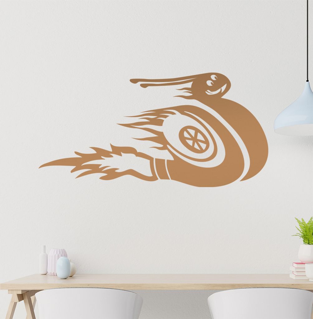 KIWISTAR Racing Schnecke Wurm - Speed Tuning Wandtattoo in 6 Größen - Wandaufkleber Wall Sticker - Dekoration, Küche, Wohnzimmer, Schlafzimmer, ...