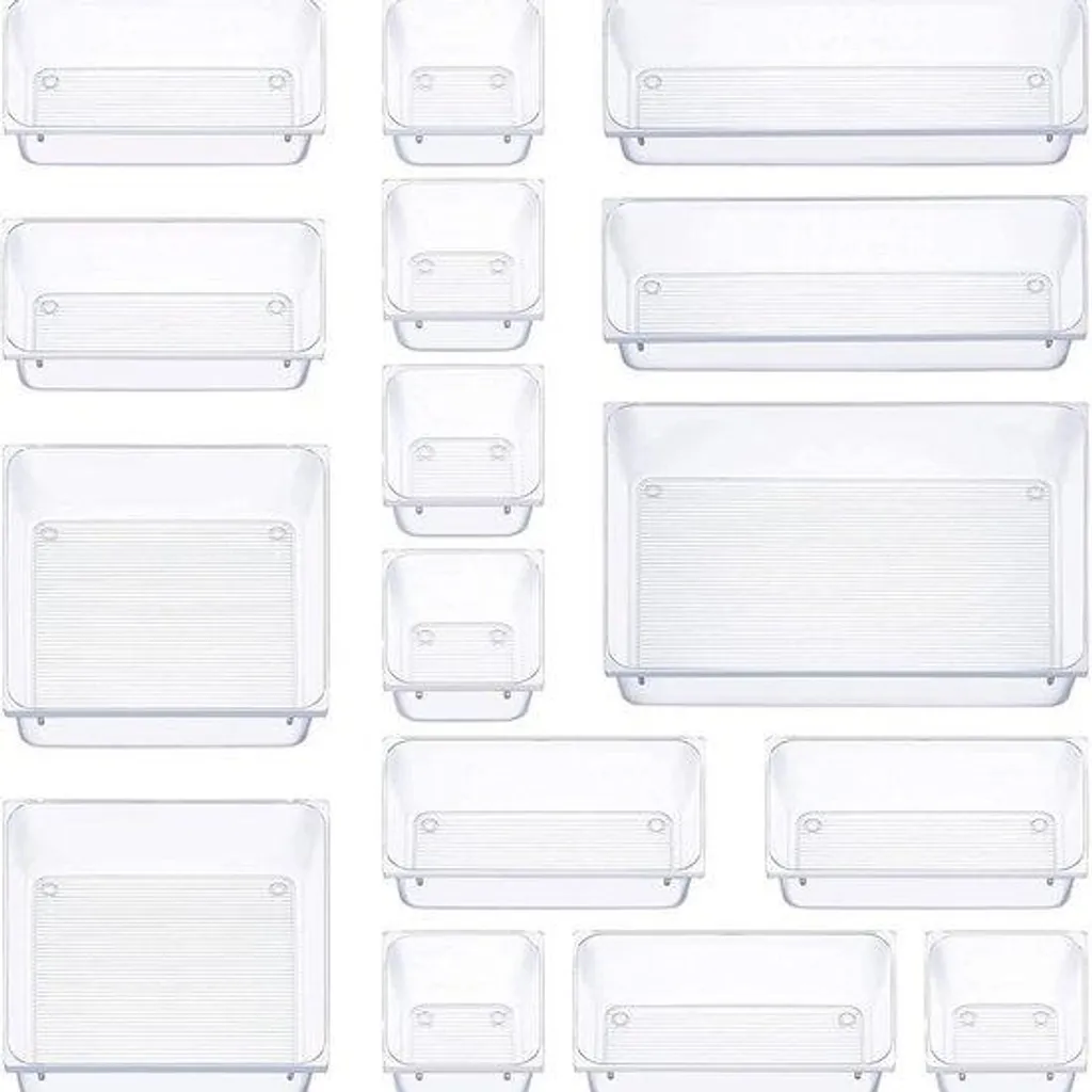 Stop au désordre : Organiseur de tiroir pliable transparent 16 cases