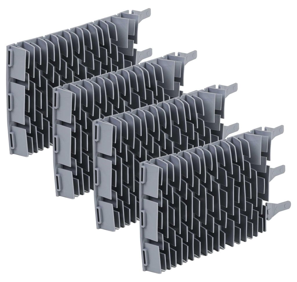 vhbw 4x Bürste kompatibel mit Zodiac Vortrax TRX 7500 iQ, Vortrax TRX 7700 iQ Poolroboter, Poolsauger - Aus Gummi, 24,5 x 13 x 3 cm