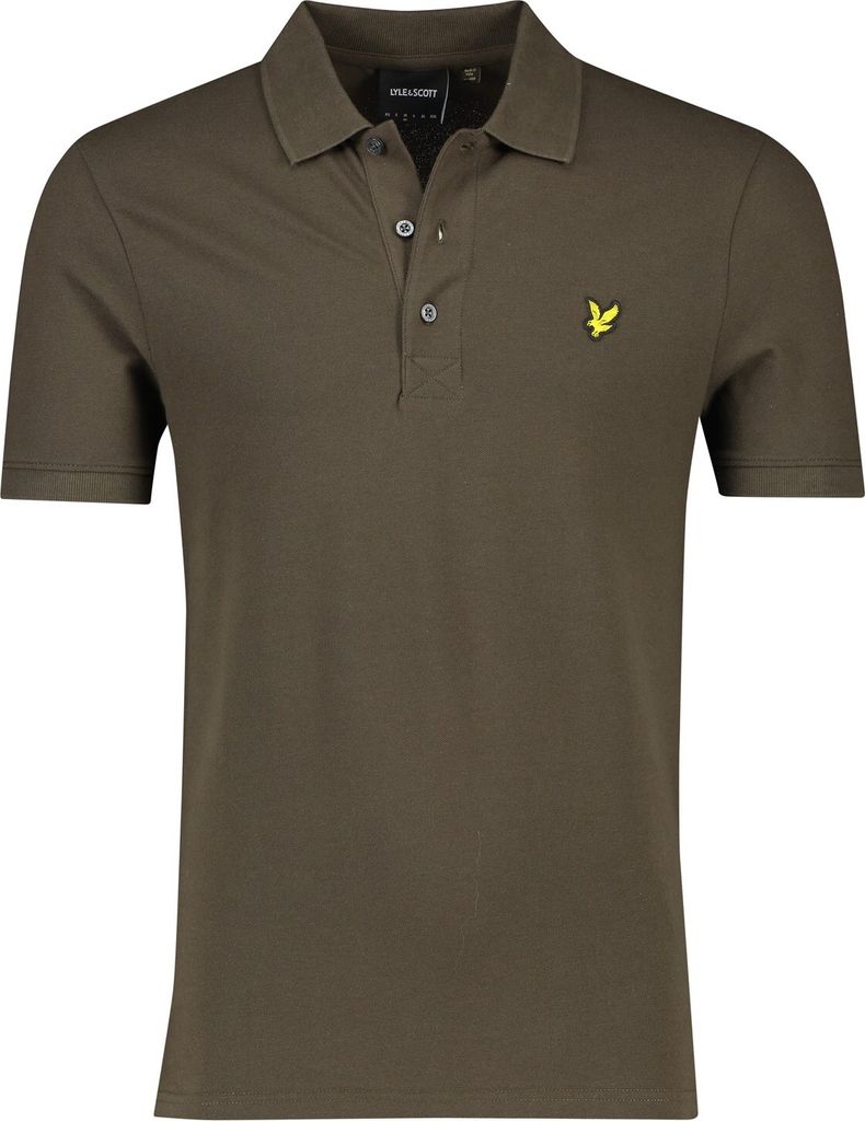 Lyle & Scott Polo Slim Fit braun einfarbig Baumwolle 3 Knöpfe