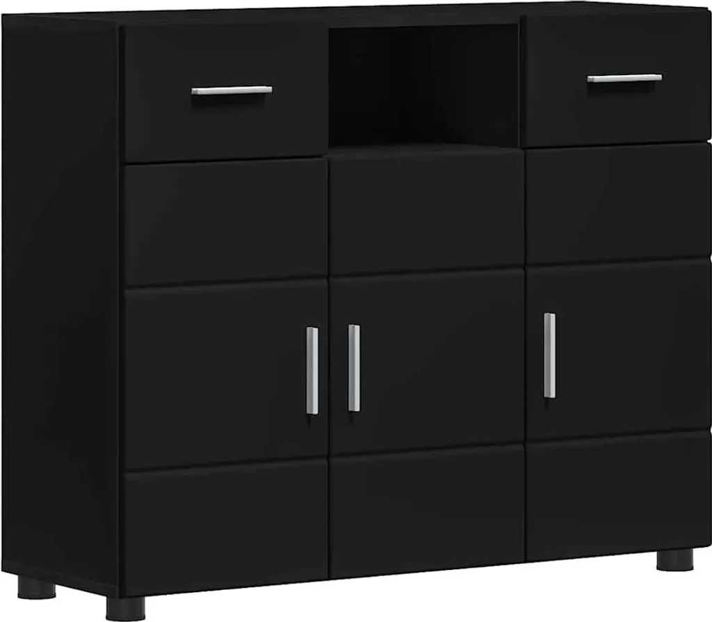 vidaXL Armadio in legno nero 88,5 x 30,5 x 73 cm Materiale a base di legno