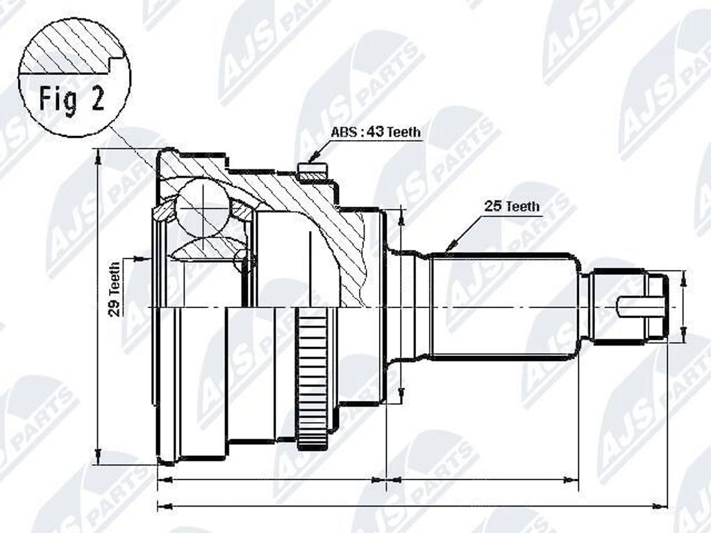 NTY Gelenksatz Antriebswelle Radseitig für SUZUKI SWIFT III Produktbild 