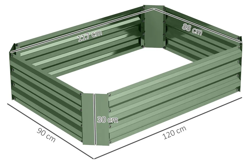 Jardinière surélevée en acier - Bac à fleurs gris anthracite 100x40 cm