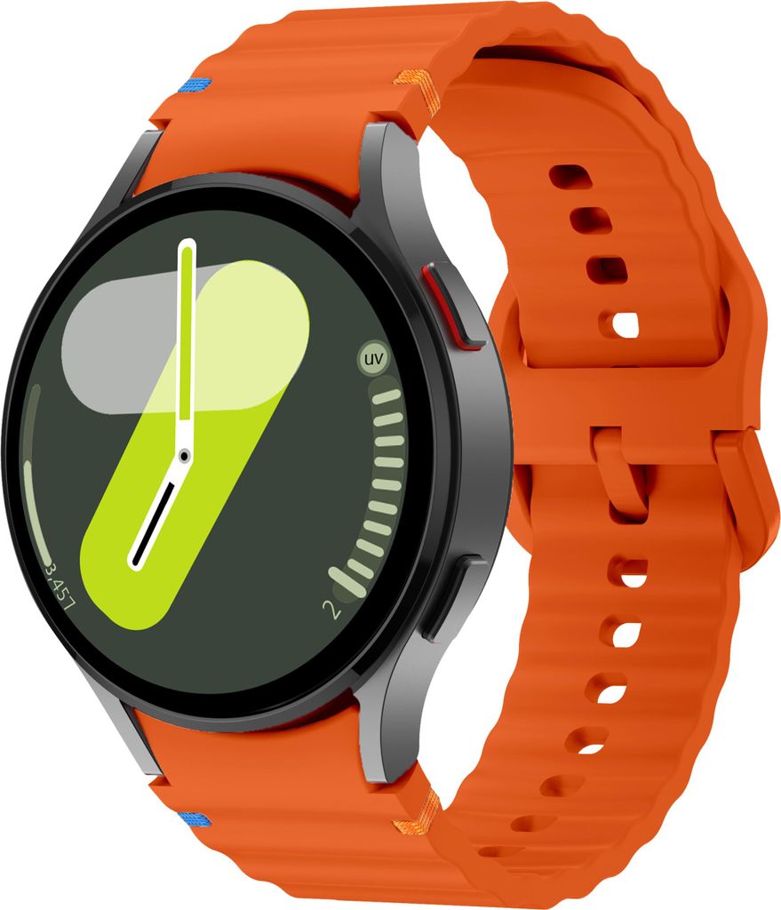 Strap-it Silikon-Wave-Armband, passend für Samsung Galaxy Watch 7 (40 & 44 mm) / Watch 6 Classic / Watch 5 Pro / Watch 4 Classic (orange)