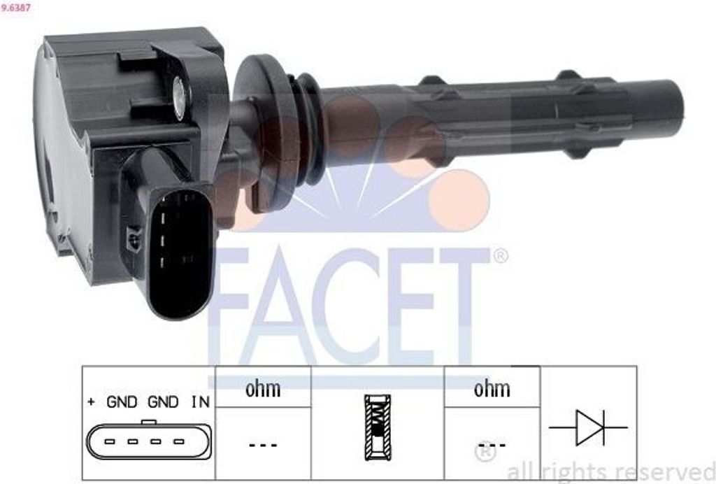FACET 9.6387 Zündspule passend für MERCEDES-BENZ C-Klasse Limousine (W204) E-Klasse Limousine (W211) C-Klasse T-modell (S204) C-Klasse Limousine