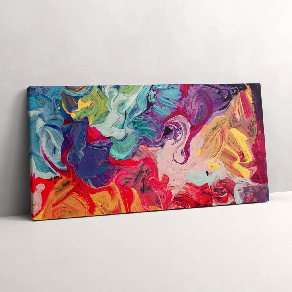 Bunte Abstraktion – Leinwandbild Wandbild – 140x70 cm – Leinwandbilder – Wandbilder – Schlafzimmer – Flur